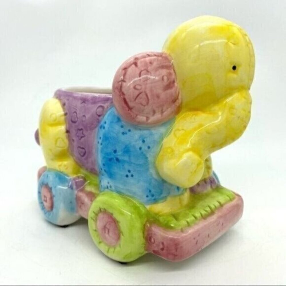 Vintage Planter Nursery Decor Baby Elephant